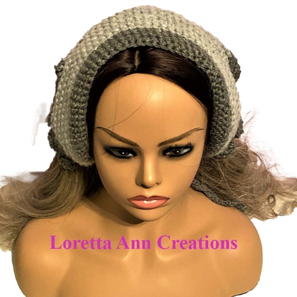 NWT Loretta Ann Creations Gray Jamaican Bonnet